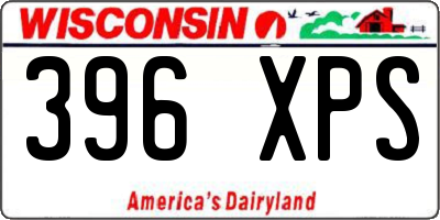 WI license plate 396XPS