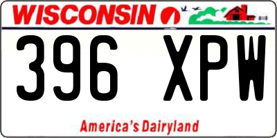 WI license plate 396XPW