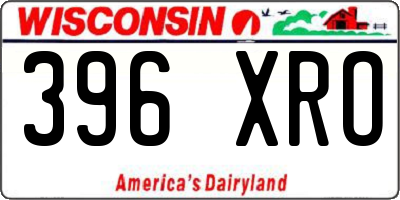 WI license plate 396XRO