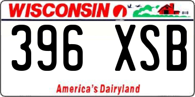 WI license plate 396XSB