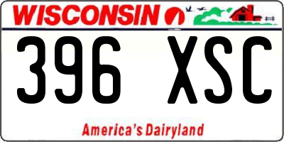 WI license plate 396XSC