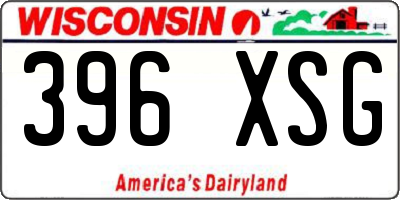 WI license plate 396XSG