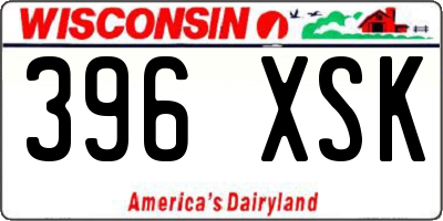 WI license plate 396XSK