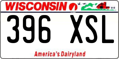 WI license plate 396XSL