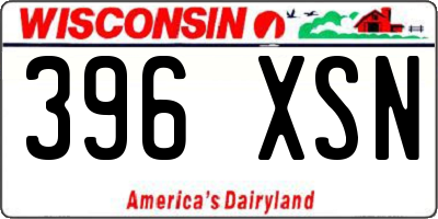 WI license plate 396XSN