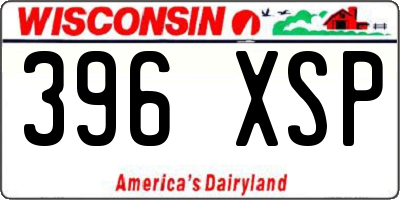 WI license plate 396XSP