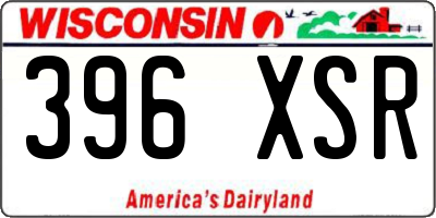 WI license plate 396XSR