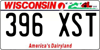 WI license plate 396XST