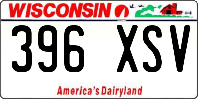 WI license plate 396XSV