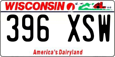 WI license plate 396XSW