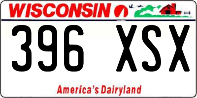 WI license plate 396XSX