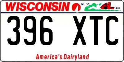 WI license plate 396XTC