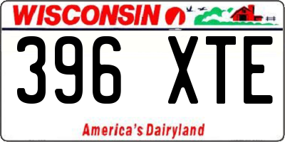 WI license plate 396XTE