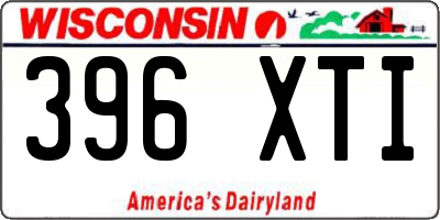 WI license plate 396XTI