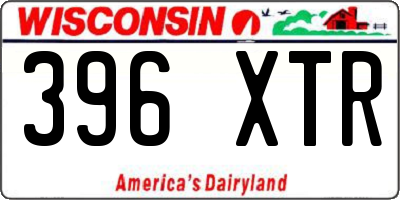 WI license plate 396XTR