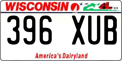 WI license plate 396XUB