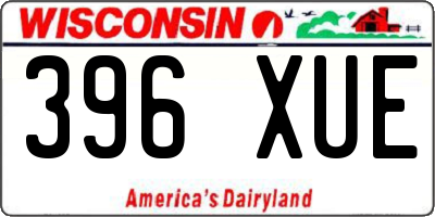 WI license plate 396XUE