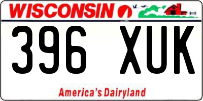 WI license plate 396XUK