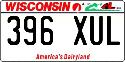 WI license plate 396XUL