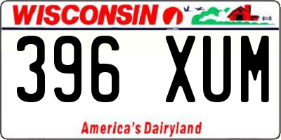 WI license plate 396XUM