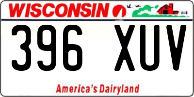 WI license plate 396XUV