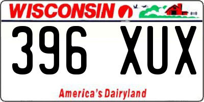 WI license plate 396XUX