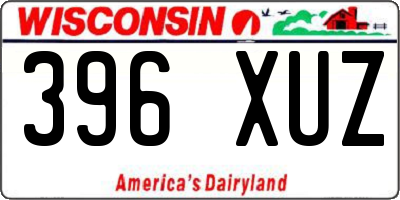 WI license plate 396XUZ