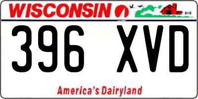 WI license plate 396XVD