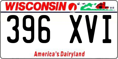 WI license plate 396XVI