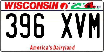 WI license plate 396XVM