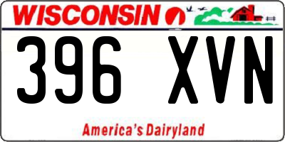 WI license plate 396XVN
