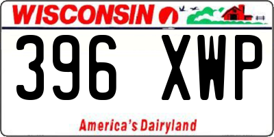 WI license plate 396XWP