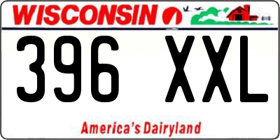 WI license plate 396XXL
