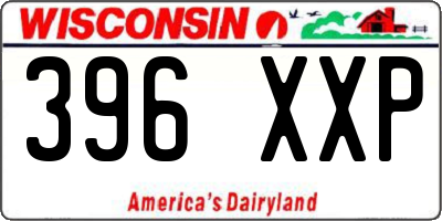 WI license plate 396XXP