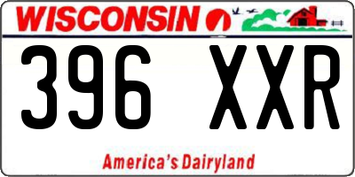 WI license plate 396XXR