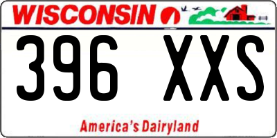 WI license plate 396XXS