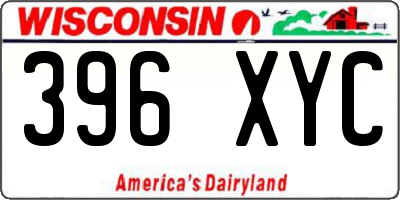 WI license plate 396XYC