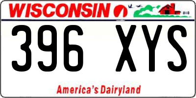 WI license plate 396XYS