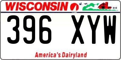 WI license plate 396XYW