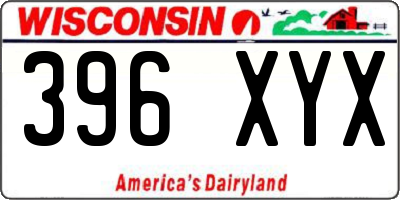 WI license plate 396XYX