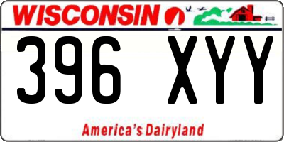 WI license plate 396XYY