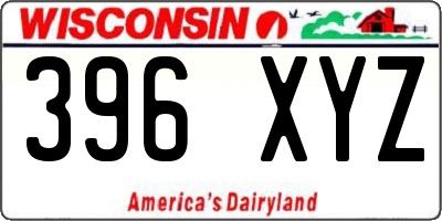WI license plate 396XYZ