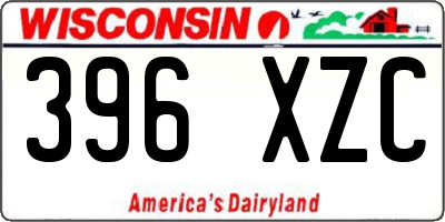 WI license plate 396XZC