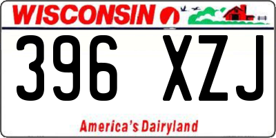 WI license plate 396XZJ