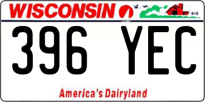 WI license plate 396YEC