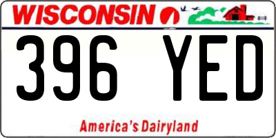 WI license plate 396YED