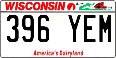 WI license plate 396YEM