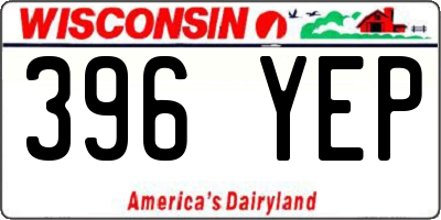 WI license plate 396YEP