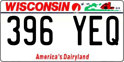 WI license plate 396YEQ