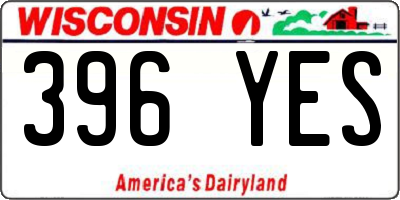 WI license plate 396YES